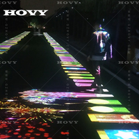 Projecteur de sol interactif Hovy multi-couleurs avec écran LCD, thèmes personnalisables, expérience de projection au sol, affichage au sol pour