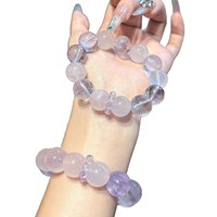 Bracelet en cristal naturel multicolore - Blanc crème, sang de cheval et améthyste, design unique pour cadeau de meilleure amie