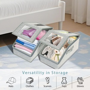 <b>Hat</b> Storage Box Large Capacity Foldable With Lid Dustproof Zipper Organizer For Baseball Caps Clothes <b>Boxes</b> - Product Image 4