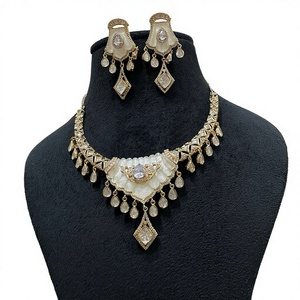 Elegant Premium Quality Gold Plated <b>Crystal</b> Rhinestone Ethnic Women's Necklace <b>Set</b> Earrings Party Wedding Anniversary Engagement - Product Image 2