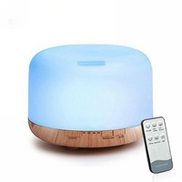 Diffuseur ultrasonique d'huile essentielle et d'arôme de 300ml, dispositif électrique avec recharge USB, humidificateur d'air au Grain de bois, lumières LED