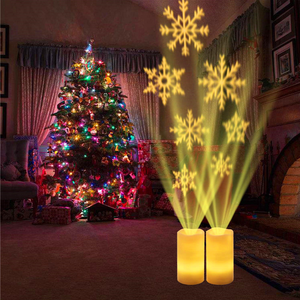 Nến LED Không Lửa Với Đèn Chiếu, Chạy Bằng Pin Thật Với Chiếu Bông Tuyết Và Đèn Chiếu Hẹn Giờ Từ Xa Đèn Tâm Trạng - Product Image 6
