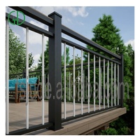 Rail de rambarde de balcon en Aluminium et verre, Balustrade sans cadre + balancier en Aluminium