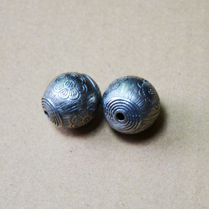 Tibetan Silver Round <b>Spacer</b> Beads With Petal Water Ripple Pattern 12mm For Jewelry Making Beading Supplies - Product Image 1