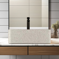 Lavabo Carré Moderne en Béton de Petite Taille Mohom pour Salle de Bain et Cuisine