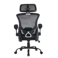 Fauteuil de bureau de direction de luxe en gros, dossier haut, base en fer moderne, design ergonomique en maille, réglable en hauteur avec repose-pieds, noir