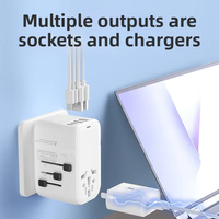 Worldplug Adaptateur de voyage universel tout-en-un Chargeur mural à port USB de type C avec chargeur à démarrage rapide EU,UK,USA,AU GaN PD