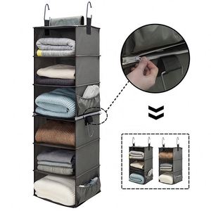 Hanging Closet Organizer Single Reversible Dustproof Folding <b>Shelves</b> Wardrobe Clothes Sweater Handbag Storage Garage Foldable - Product Image 5