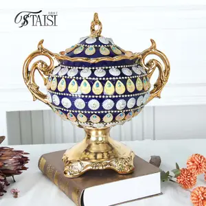 J317 ceramic trophy type amphoras 11 inch porcelain amphoras with lid antique aesthetic home furniture