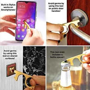 Ensemble de défense personnelle de luxe, porte-clés en alliage métallique, ouvre-bouteille, EDC sans contact, pliable, réutilisable - Product Image 5