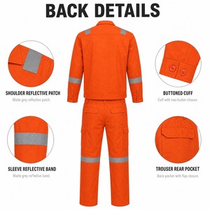 Tuta da Lavoro Riflettente Arancione OEM con Tasche Multiple, Uniforme di Sicurezza per Operai Edili, Minerari e di Manutenzione Stradale - Product Image 4