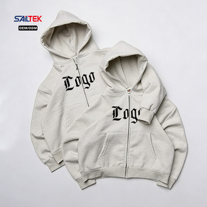 Sudadera con capucha personalizada con estampado de patrones, forro polar con cremallera completa, estilo urbano, oversize, informal, holgada, unisex, tipo cárdigan, para <span class=keywords><strong>mujer</strong></span> - Product Image 3