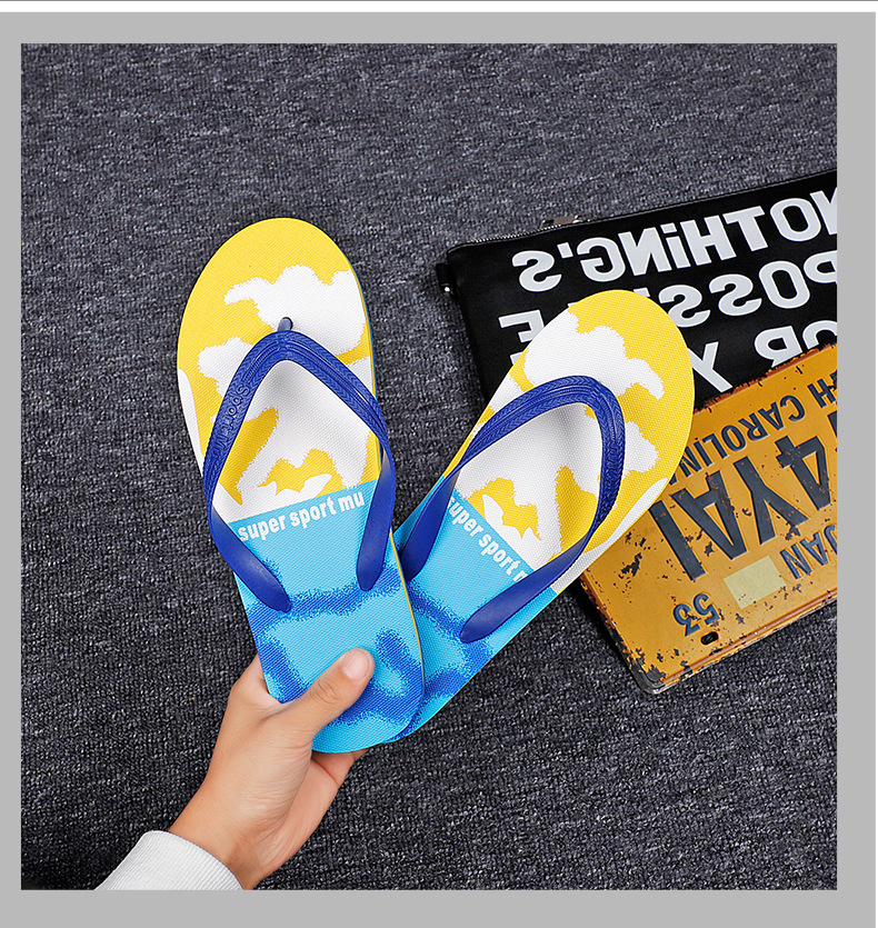 Rubber Flip Flops Slipper Wholesale Flip-Flops Women Beach Nude Sandals Printed Slippers