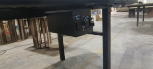 Table de <span class=keywords><strong>poker</strong></span> ovale de haute qualité avec pieds pliables de 2,4 m, pour 10 joueurs, avec éclairage LED, boîte de rangement, style moderne, pour le baccarat et autres jeux, en métal - Product Image 2