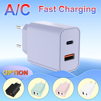 Cargador de Pared USB Tipo-C Plegable de 20W con Carga Rápida PD para Laptop y Cámara, Ecológico, Plug & Play