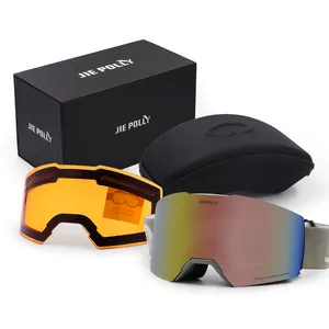 Logo OEM personnalisé Anti-buée luxe lentille magnétique extérieure photochromique Snowboard lunettes de sport de neige Otg lune