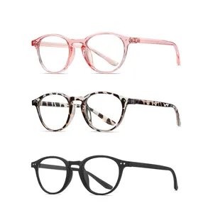 2023 New Products Retro Oval Optical Frames TR90 Female Anti Blue Light Computer Screen Glasses