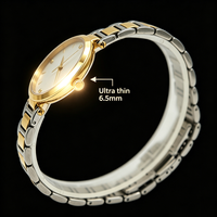 Montre de luxe pour femme en acier inoxydable à quartz, verre minéral, aiguilles, étanche 3 ATM, fermoir invisible, style vintage, logo personnalisé, fabrication usine
