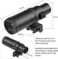 Loupe à points rouges avec réglage de la mise au point latérale M37 1.5X - 5X Outdoor Scope