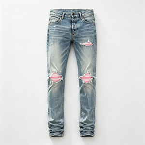 Pantalones <span class=keywords><strong>Vaqueros</strong></span> Ajustados para <span class=keywords><strong>Hombre</strong></span> LEDUO, Logotipo Personalizado, Costuras en Contraste de Color, Corte Ajustado Elástico de Algodón, Jeans Slim para <span class=keywords><strong>Hombre</strong></span> - Product Image 3