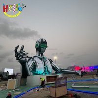 Decoraciones para Escenarios de Conciertos Musicales, Cabeza de Robot Inflable Gigante Personalizada, Globo con Forma de Guerrero IA