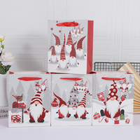 Sac fourre-tout personnalisé en poudre et paillettes imprimé Père Noël joyeux Noël sac d'emballage cadeau en papier avec poignée