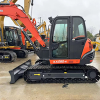 Excavadora Compacta Original Japonesa de 8 Toneladas, Modelo Kubota KX080-4 CE EPA, Ahorradora de Combustible, para Construcción Agrícola y Paisajismo