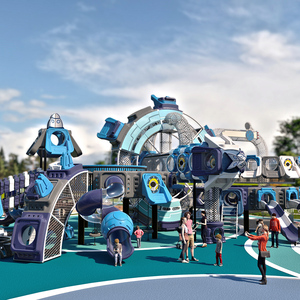 Estructura de Juego al Aire Libre con Temática Espacial Compleja, Toboganes de Tubo de Acero con Forma de Robot, Gran Parque Infantil al Aire Libre para Niños, Parque de Aventuras - Product Image 3