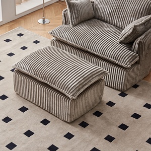 Canapé-lit en flanelle compressée à un siège, pouf, gain de place, canapé paresseux pour salon, chambre d'amis, dortoir, appartement ou chambre à coucher, gris - Product Image 3