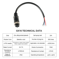 GX16 Câble de connexion moulé par injection en métal avec fiche aviation en 2-10 broches Spécifications Câble d'extension Connecteurs mâle-femelle