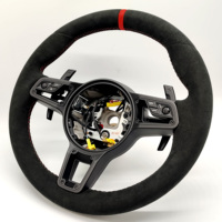   Volante con Diseño de Remaches Calefactables para Porsche 718 911 GT3 Cayenne Macan Boxster Cayman Taycan Panamera Carrera
