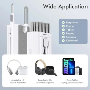 Kit de Limpieza de Teclado 8 en 1, Cepillo de Limpieza <span class=keywords><strong>para</strong></span> Auriculares, <span class=keywords><strong>para</strong></span> AirPods, Computadora, Tableta, Pantalla de Portátil, Herramientas de Limpieza de Teléfonos Móviles W24-511 - Product Image 2