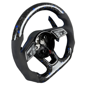 Volant de voiture en fibre de carbone forgée pour <span class=keywords><strong>Audi</strong></span> A4 A4L B7 A6L C6 A3 8P Sportback <span class=keywords><strong>TT</strong></span> 8N <span class=keywords><strong>MK1</strong></span> Rs7 Rs5 S3 B9 A7 8v S4 B9 B8 S5 Rs6 - Product Image 2