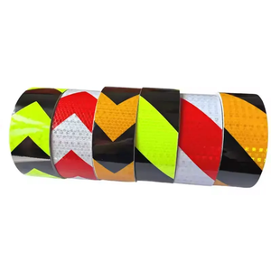 Factory Price 5cm Wide Fluorescent Green Black Arrows Sign <strong>Reflective</strong> <strong>Tape</strong> for Warning - Product Image 3