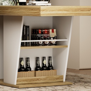 [Disponibile negli USA] Tavolo da Pranzo Allungabile Stile Rustico 200 cm per 8-10 Persone con Ripiani Laterali Spedizione Nazionale USA MOQ 1 - Product Image 5