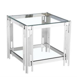 Hot bán truyền thống Nhật Bản Vuông <span class=keywords><strong>End</strong></span> bảng Tempered <span class=keywords><strong>Glass</strong></span> với Brushed vàng khung thép không gỉ cho phòng khách hoặc nhập cảnh - Product Image 6