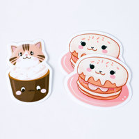 Promosi Die Cut PVC vinil Custom stiker Logo kemasan tahan air lucu Anime kartun stiker paket dalam tas OPP untuk iklan
