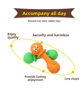 Juguetes masticables de goma ecológicos de calidad 100% para perros y gatos, bonito patrón de dibujos animados interactivo que evita el cálculo Dental, bolsa pequeña - Product Image 6