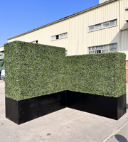 Panneaux muraux verticaux en buis synthétique artificiel, feuillage vert, imitation forêt, clôture en faux gazon, décoration murale, mur végétal pour serre