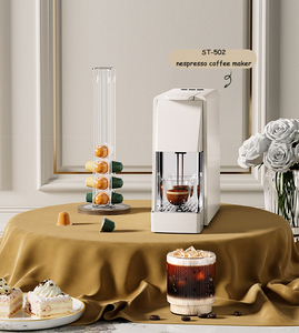 Machine à café et à thé expresso blanche, machine à café automatique à une tasse intégrée - Product Image 5