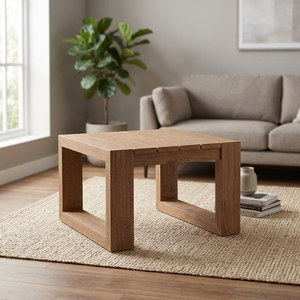 Mesa de Comedor Rectangular Moderna de Madera Maciza, Diseño Resistente al Agua, Ecológico y Duradero, No Requiere Ensamblaje, para Restaurante/Exterior - Product Image 2