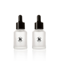 Flacon compte-gouttes en verre dépoli à épaule inclinée de 30 ml (1 oz) avec compte-gouttes noir