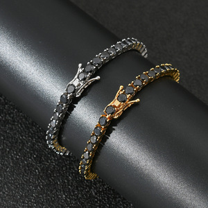 Collana Tennis BES 4mm <span class=keywords><strong>Nera</strong></span> con Zirconi Cubici 5A Iced Out, Gioielli Hip Hop in Ottone per Donna e Uomo - Product Image 5