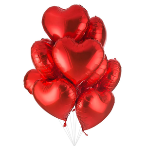 18 Inch Red Solid Color <b>Heart</b> Shaped Aluminum Foil <b>Balloon</b> for Valentine's Day Wedding Party Decorations Flower Shop - Product Image 4