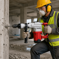 Marteau perforateur rotatif électrique robuste pour la démolition du béton, outil électrique avec poignée auxiliaire pour la construction