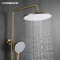 Ensemble de douche en laiton avec mitigeur eau chaude/froide, colonne de douche cascade et douchette à main pour la rénovation de salle de bain