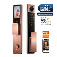 Système biométrique 7-en-1 Tuya CE FCC avec reconnaissance faciale, empreinte digitale et veineuse, serrure de porte intelligente sécurisée avec caméra