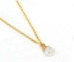 Conjunto de Collar y Anillo de Piedra Lunar Arcoíris Natural en Bruto, Joyería de Piedras Preciosas Rústicas Curativas de Piedra Natal - Product Image 2