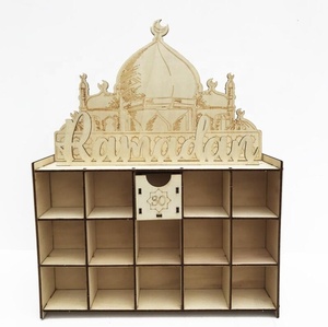 New DIY Wooden Muslim Party Decor Supplies EID Calendar Craft Kids Gift Ramadan Kareem Decoration Ramadan Advent Calendar Box