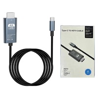 USB-C zu HDTV 4K 60Hz Adapterkabel Blau-Grau Aluminiumgehäuse für TV Projektor Monitor Typ-C Kabel